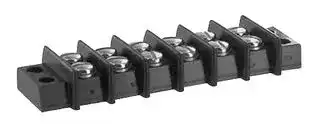 6-140: Panel Mount Barrier Terminal Block, 2 Row, 6 Ways, 16 AWG, 9.53 mm, 15 A