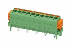 1864118: Wire-To-Board Terminal Block, 5 mm, 10 Ways, 24 AWG, 12 AWG, 2.5 mm², Push In