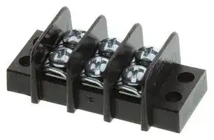 38760-0303: Panel Mount Barrier Terminal Block, 2 Row, 3 Ways, 22 AWG, 14 AWG, 9.53 mm, 15 A