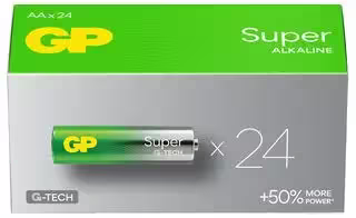 GPPCA15AU006: Battery, Ultra, Pack of 24, 1.5 V, AA, Alkaline, Raised Positive and Flat Negative, 24