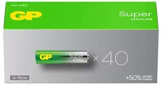 GPPCA15AU007: Battery, Ultra, Pack of 40, 1.5 V, AA, Alkaline, Raised Positive and Flat Negative, 40