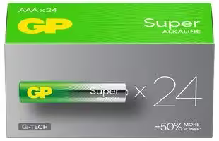 GPPCA24AU003: Battery, Ultra, Pack of 24, 1.5 V, AAA, Alkaline, Raised Positive and Flat Negative, 24