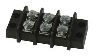 38770-0103: Panel Mount Barrier Terminal Block, 2 Row, 3 Ways, 22 AWG, 14 AWG, 9.53 mm, 15 A