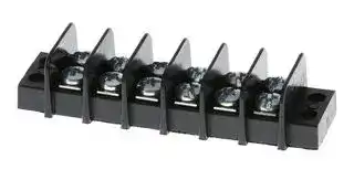 38760-0106: Panel Mount Barrier Terminal Block, 2 Row, 6 Ways, 22 AWG, 14 AWG, 9.53 mm, 15 A
