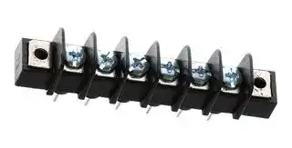 38721-6706: Panel Mount Barrier Terminal Block, 1 Row, 6 Ways, 24 AWG, 12 AWG, 9.53 mm, 25 A