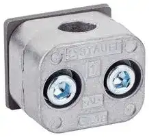 BEF-RMC-D12S01: Bar Clip, 12 mm, Aluminium Collar Clamps, Steel Weld Plate, 2x M6 x 30, 2x Spring Discs, Weld Plate