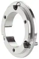BEF-FA-036-050: Flange Adapter, Aluminium, 36mm Centring Hub to 50mm Servo Flange, 3 x M4 x 10 Flat Head Screws