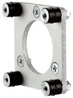 BEF-FA-036-060RSA: Flange Adapter, Aluminium, 36mm Centring Hub to 58mm Square Mounting Plate, Shock Absorbers