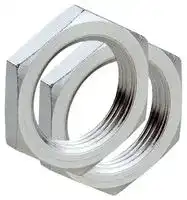 BEF-MU-M18: Hexagon Nut, M18 x 1, Nickel Plated Brass, 2 Pieces