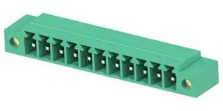 1-2842510-1: Terminal Block, 1Row, Green, w/ Flange, Header, 3.81 mm, 11 Ways, 8 A, 300 V
