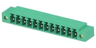 1-2842510-2: Terminal Block, 1Row, Green, w/ Flange, Header, 3.81 mm, 12 Ways, 8 A, 300 V