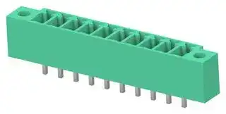 1-2842508-0: Terminal Block, 1Row, Green, w/ Flange, Header, 3.81 mm, 10 Ways, 8 A, 300 V, Through Hole Vertical