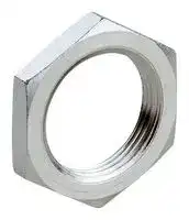 BEF-MU-M18*1: Hexagon Nut, Sensor, Nickel Plated Brass, M18, 2 Pieces
