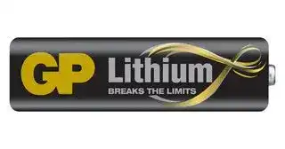 GPPCL15LF002: Battery, 1.5 V, AA, Lithium Iron Disulphide, Raised Positive and Flat Negative, 40