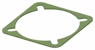 93-22067: EMI Shielding Gasket, Conductive Sheet, Nickel Plated Graphite, 41.28mm L x 41.28mm W x 0.8mm D