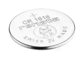 CR1616: Battery, 3 V, 1616, Lithium Manganese Dioxide, 50 mAh, Pressure Contact, 1