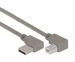 CA90LA-90LB-2M: USB Cable, 90° Type A Plug to 90° Type B Plug, 2 m, 6.6 ft, USB 2.0, Grey