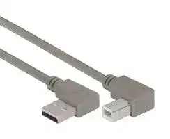 CA90LA-90LB-5M: USB Cable, 90° Type A Plug to 90° Type B Plug, 5 m, 16.4 ft, USB 2.0, Grey
