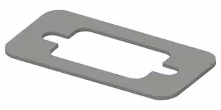 95-22001: EMI Shielding Gasket, Nickel Plated Graphite, Kemtron 95 Series, 17.5mm L x 35.8mm W x 0.8mm D