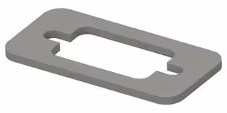 95-22006: EMI Shielding Gasket, Nickel Plated Graphite, Kemtron 95 Series, 17.5mm L x 35.8mm W x 1.6mm D