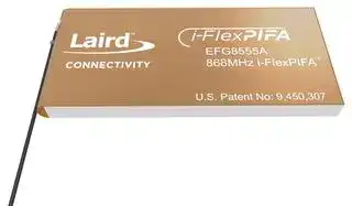 EFG8555A3S-15MH4L: RF Antenna, 863 to 870MHz, LoRaWAN / ISM / IoT, -0.4dBi, Linear, Adhesive / MHF4L Connector