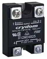 H12D4825: Solid State Relay, SPST-NO, 25 A, 530 VAC, Panel Mount, Screw, Zero Crossing