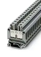 0701024: DIN Rail Mount Terminal Block, Feed-thru, 2 Ways, 20 AWG, 8 AWG, 10 mm², Screw, 57 A