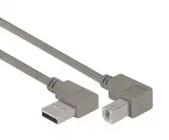 CA90LA-DB-1M: USB Cable, 90° Type A Plug to 90° Type B Plug, 1 m, 3.3 ft, USB 2.0, Grey