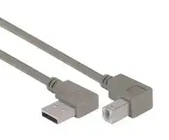 CA90LA-DB-5M: USB Cable, 90° Type A Plug to 90° Type B Plug, 5 m, 16.4 ft, USB 2.0, Grey