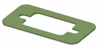 95-22011: EMI Shielding Gasket, Petroleum Resistant, Nickel Plated Graphite, 17.5mm L x 35.8mm W x 0.8mm D