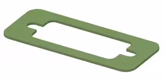 95-22012: EMI Shielding Gasket, Petroleum Resistant, Nickel Plated Graphite, 17.5mm L x 44.2mm W x 0.8mm D