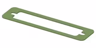 95-22014: EMI Shielding Gasket, Petroleum Resistant, Nickel Plated Graphite, 17.5mm L x 74.4mm W x 0.8mm D