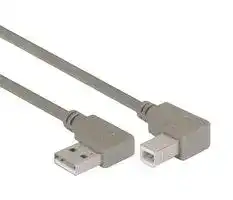 CA90RA-90RB-1M: USB Cable, 90° Type A Plug to 90° Type B Plug, 1 m, 3.3 ft, USB 2.0, Grey
