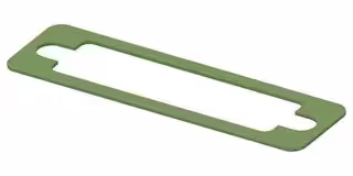 95-22015: EMI Shielding Gasket, Petroleum Resistant, Nickel Plated Graphite, 20.3mm L x 72.1mm W x 0.8mm D