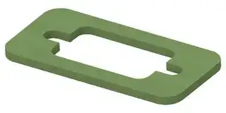 95-22016: EMI Shielding Gasket, Petroleum Resistant, Nickel Plated Graphite, 17.5mm L x 35.8mm W x 1.6mm D