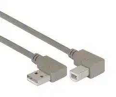 CA90RA-90RB-4M: USB Cable, 90° Type A Plug to 90° Type B Plug, 4 m, 13.1 ft, USB 2.0, Grey