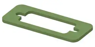 95-22017: EMI Shielding Gasket, Petroleum Resistant, Nickel Plated Graphite, 17.5mm L x 44.2mm W x 1.6mm D