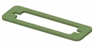 95-22018: EMI Shielding Gasket, Petroleum Resistant, Nickel Plated Graphite, 17.5mm L x 57.9mm W x 1.6mm D