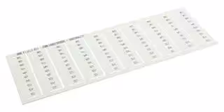 1SNK140021R0000: Terminal Block Marker, Pre-Printed Marker Card, Terminal Blocks, 11-20, 5.2 mm, SNK Series