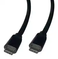 2561A-1: USB Cable, Type C Plug to Type C Plug, 1 m, 3.3 ft, USB 3.1, Black
