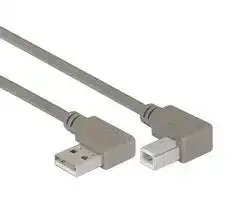 CA90RA-LB-1M: USB Cable, 90° Type A Plug to 90° Type B Plug, 1 m, 3.3 ft, USB 2.0, Grey
