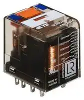 PT570024.: Power Relay, 4PDT, 24 VDC, 6 A, PT Series, Socket, Non Latching