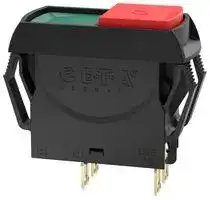 3120-N32F-H7T1-SGRD-10A: Thermal Circuit Breaker, 2-Push Button, 3120-N Series, 10 A, 2 Pole, 50 V, 240 V, Snap In