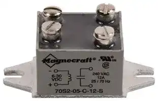 70S2-05-C-12-S: SSR, PANEL MOUNT, 280VAC, 30VDC, 12A