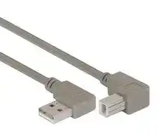 CA90RA-UB-4M: USB Cable, 90° Type A Plug to 90° Type B Plug, 4 m, 13.1 ft, USB 2.0, Grey