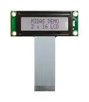 MC21603A6W-FPTLW-V2: Alphanumeric LCD, 16 x 2, Black on White, 5V, Parallel, English, Japanese, Transflective