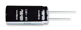 400KXW120MEFC18X30: Electrolytic Capacitor, Miniature, 120 µF, 400 V, ± 20%, Radial Leaded, 2000 hours @ 105°C, Polar