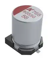 A768EB107M1ELAS036: Polymer Aluminium Electrolytic Capacitor, 100 µF, 25 V, Radial Can - SMD, 0.036 ohm