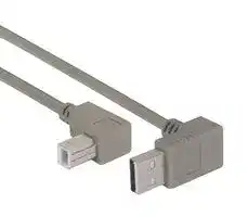 CA90UA-90UB-3M: USB Cable, 90° Type A Plug to 90° Type B Plug, 3 m, 9.8 ft, USB 2.0, Grey