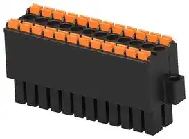 1-2842493-2: Pluggable Terminal Block, w/ Flange, Blk, 3.5 mm, 24 Ways, 24 AWG, 16 AWG, 1.3 mm², Push In